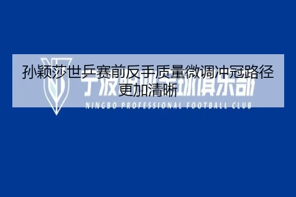 孙颖莎世乒赛前反手质量微调冲冠路径更加清晰